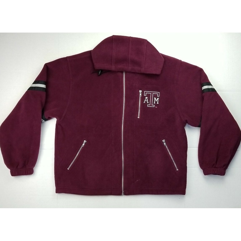 Champion Men's Authentic Athletic Apparel Zip Up Fleece Jacket Burgundy Size L